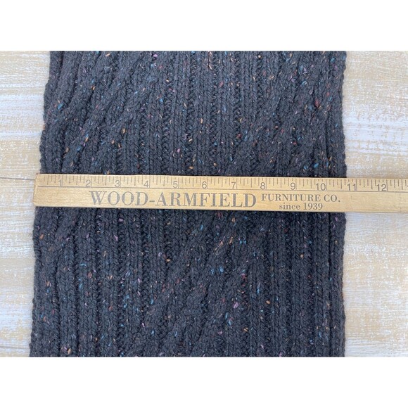 UGG Scarf Wool Blend Knit Black Multicolor Speckled Unisex 68" x 11" - Picture 6 of 6
